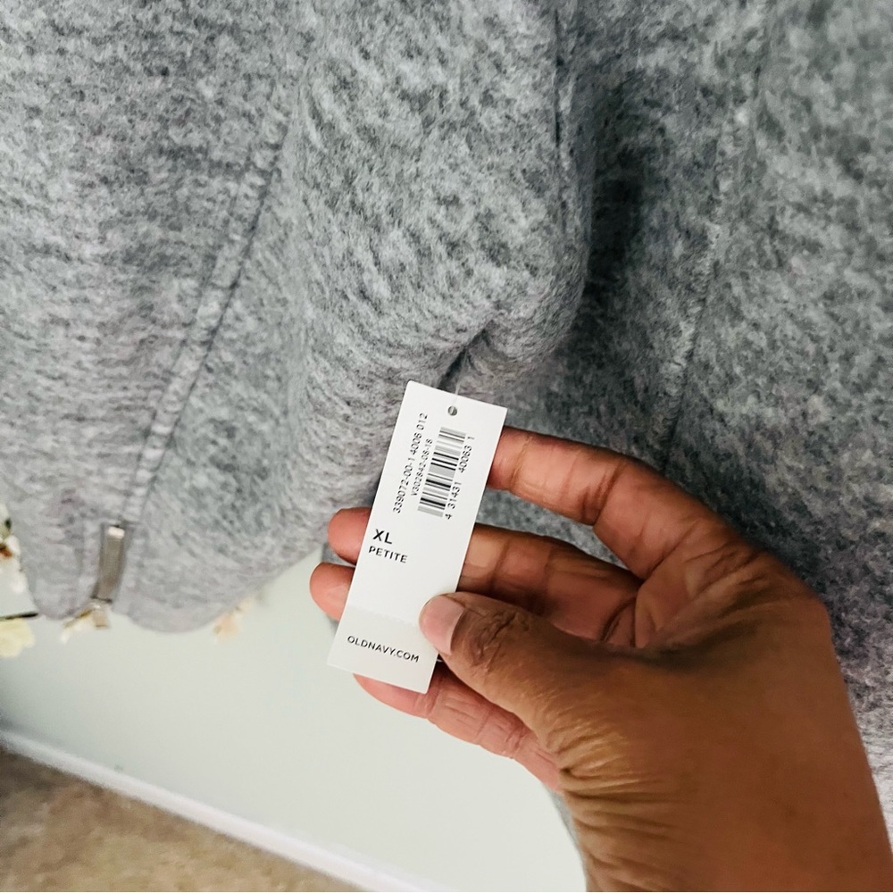 Old Navy Sherpa Lined Moto Heather Grey Coat NWT Size XLP - Picture 6 of 7
